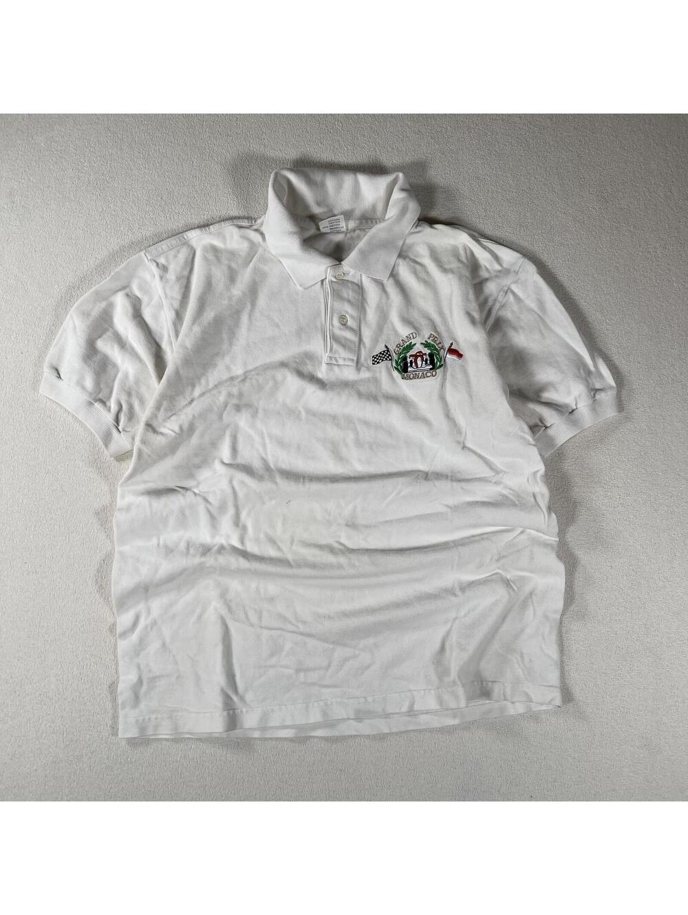 Vintage 80s Monaco F1 Collard Polo Racing T Shirt